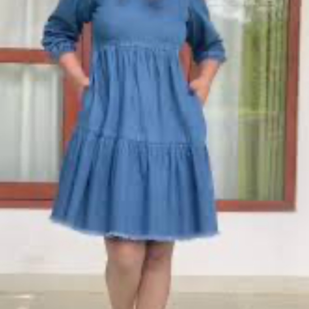 As U Wish -Blue Denim Dress 👗 indigo size‎ Large